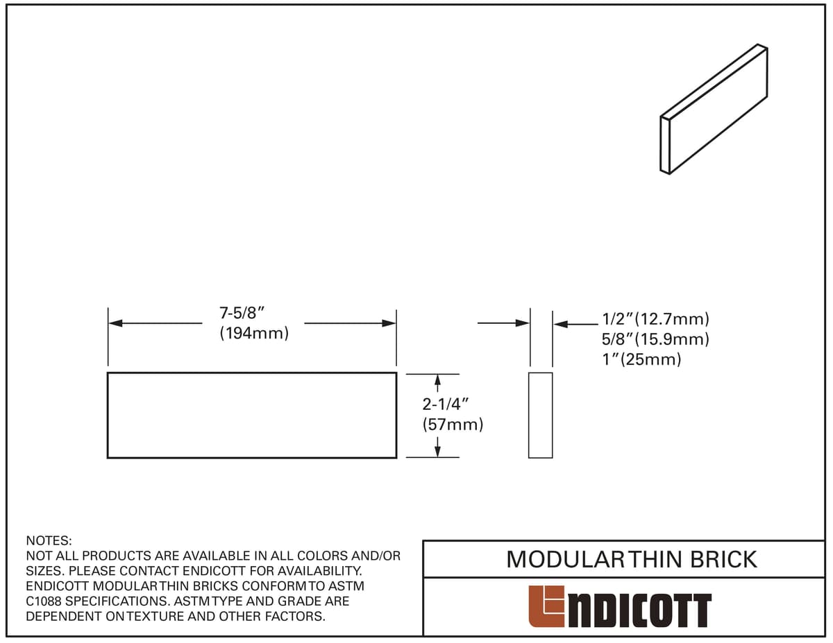 Drawing image of a Modular Thin Brick