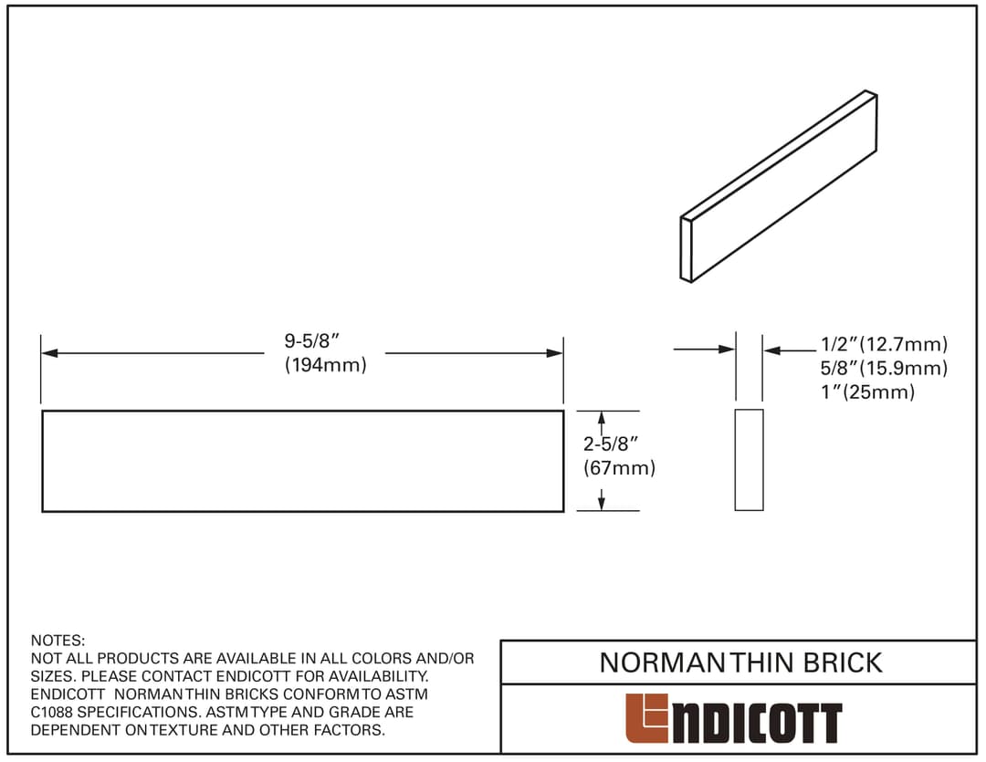 Image drawing of Endicott Norman Thin Brick