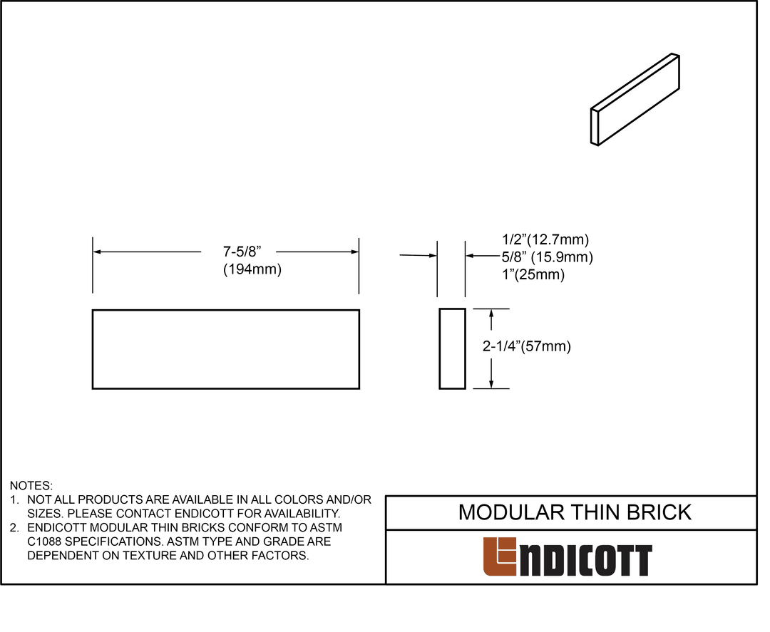 Image drawing of Endicott Norman Thin Brick