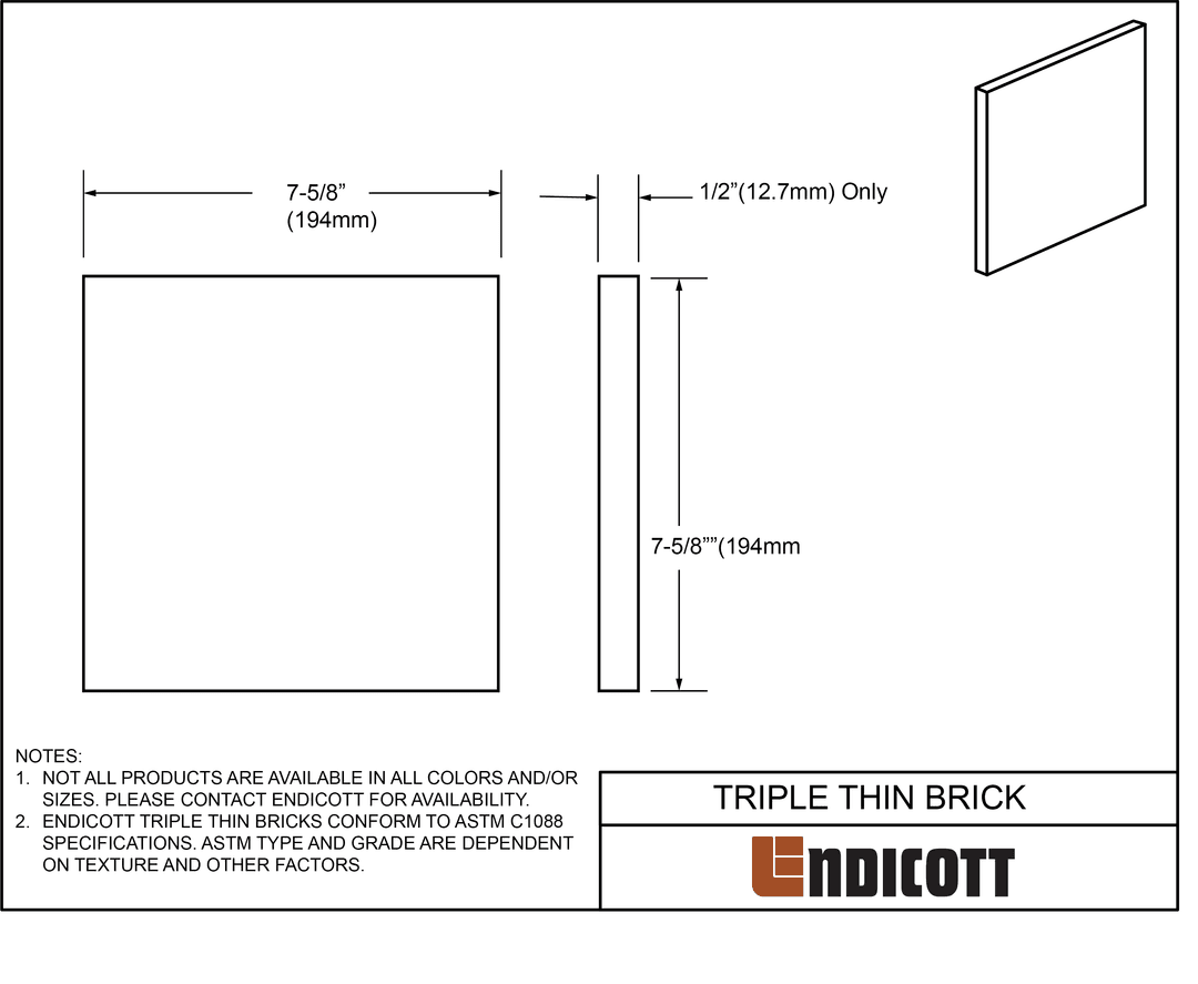 Image drawing of Endicott Norman Thin Brick